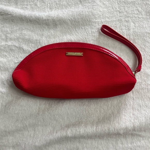 Red Giorgio Armani Women's Classic Cosmetic Case - Picture 2 of 7